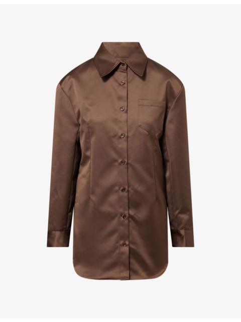 The Frankie Shop Akita Cinched Woven Dress