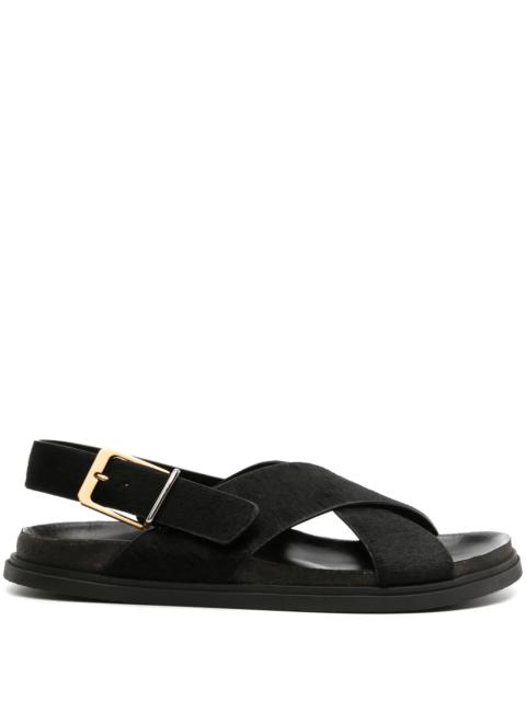 The Row crossover-strap leather sandals