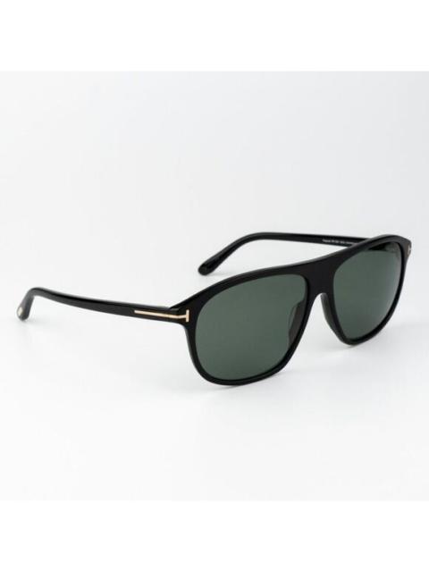 TOM FORD Tom Ford Women Sunglasses Shiny Black Green Polarized Pilot PRESCOTT FT1027 01R