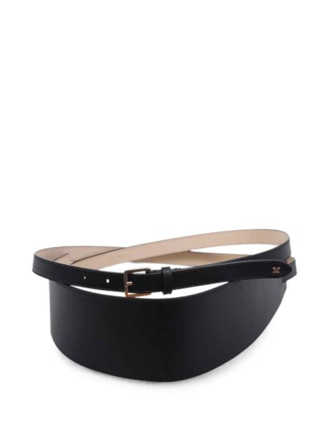 Max Mara Max Mara Women Leather Belt With Logo Plaque