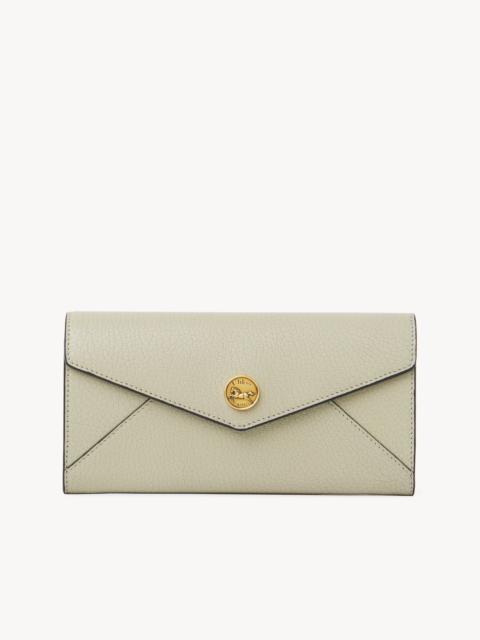Chloé ENVELOPE LONG WALLET WITH FLAP IN GRAINED LEATHER