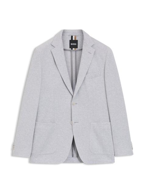 BOSS HERRINGBONE REGULAR-FIT JACKET IN A COTTON BLEND