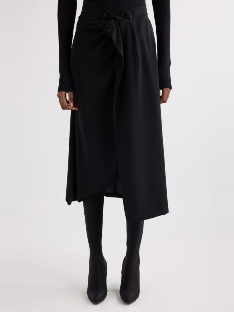 BALENCIAGA Balenciaga Draped Tailored Crepe Skirt in 1000 Black at Nordstrom