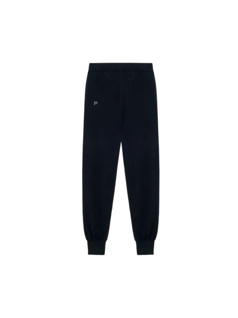 PANGAIA Womens Recycled Cashmere Track Pants - Black