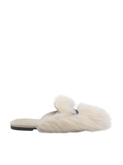 Dolce & Gabbana Dolce&Gabbana Women Logo Shearling And Suede Slippers