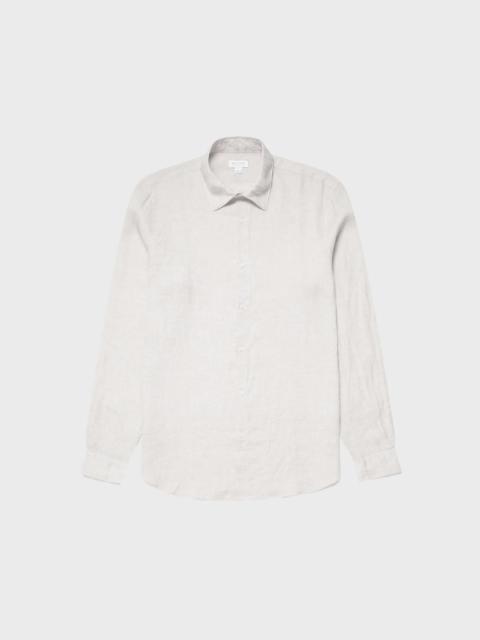 Sunspel Casual Shirt Oatmeal Melange Linen