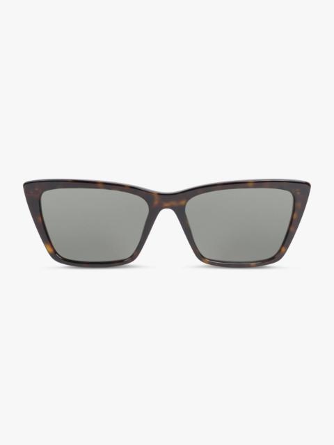 SAINT LAURENT SL 737 MICA THIN SQUARE CAT EYE SUNGLASSES | DARK HAVANA/GREY