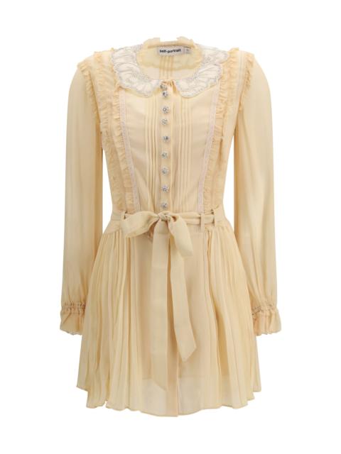 self-portrait Self-portrait Pleated Georgette Mini Dress