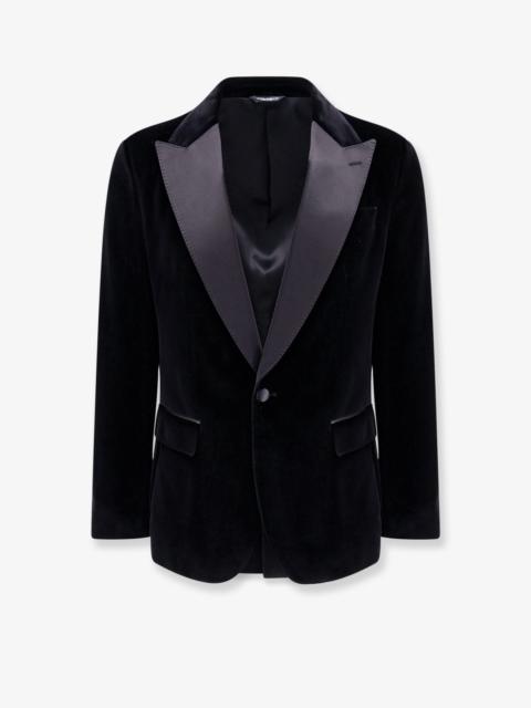 DOLCE e GABBANA - Dolce E Gabbana Velvet Blazer With Satin Lapel
