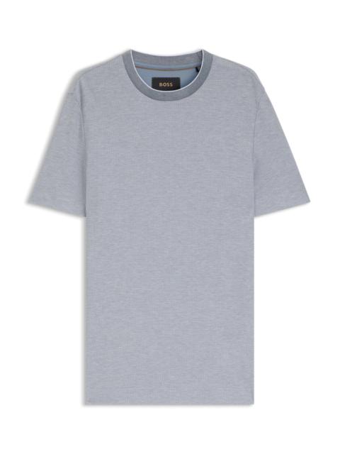 BOSS COTTON-SILK T-SHIRT WITH RICH STRUCTURE