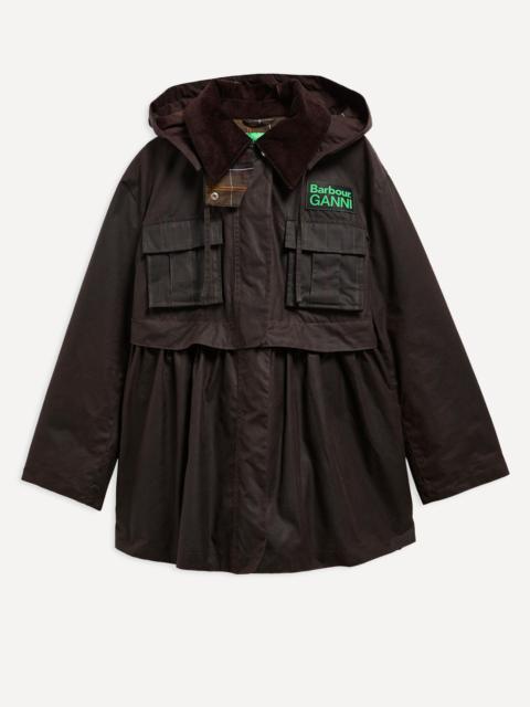 Barbour x GANNI Tartan Peplum Waxed Jacket