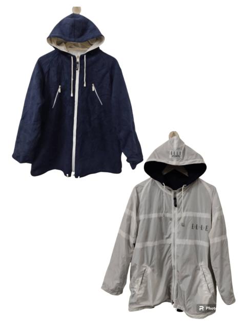 Other Designers Vintage - BLACK / WHITE REVERSIBLE ELLE SPORT HOODIE JACKET