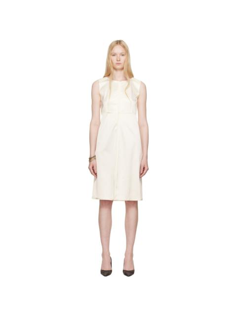 MM6 Maison Margiela Off-White Satin Stretch Convertible Midi Dress