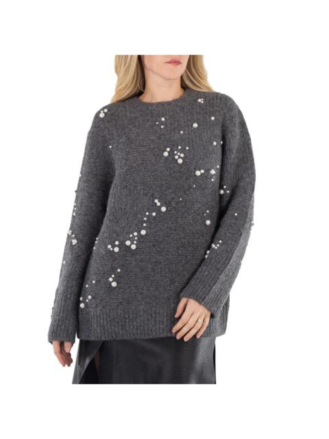 Stella McCartney Stella McCartney Grey Pearl Embroidered Oversized Jumper