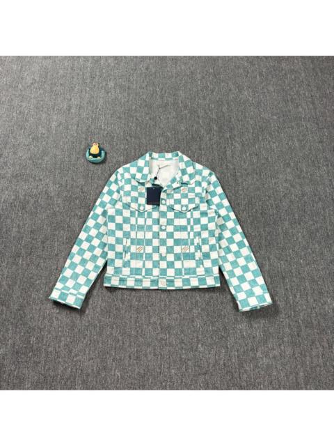 Louis Vuitton Louis Vuitton white and green checkered denim jacket