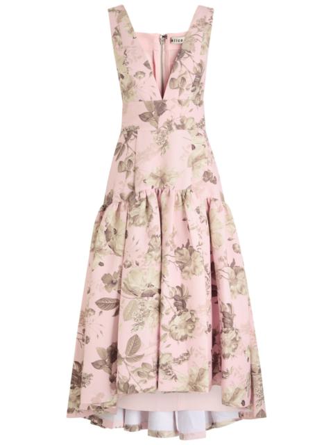 Alice + Olivia Lila Floral-printed Linen-blend Midi Dress