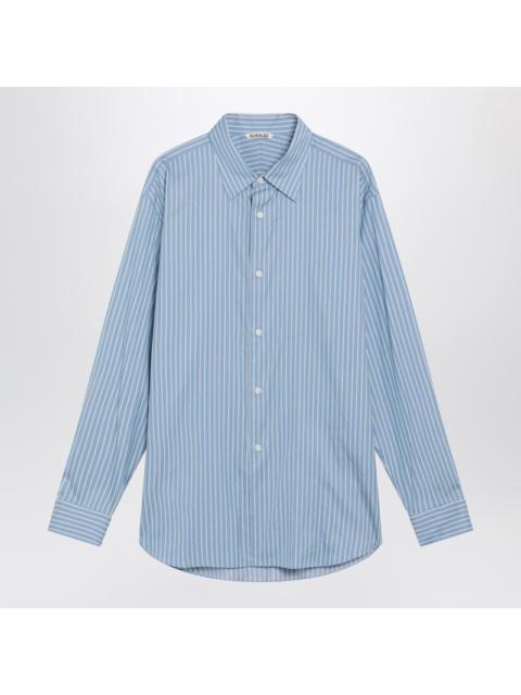 AURALEE Auralee Light Blue Striped Cotton And Silk Shirt Men