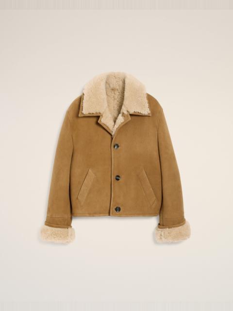 AMI Paris BROWN SHEARLING BUTTONNED JACKET