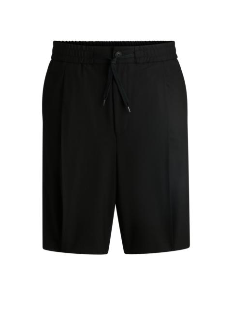 HUGO MODERN-FIT SHORTS IN A STRETCH-WOOL BLEND
