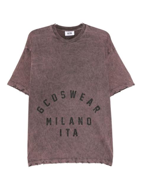 GCDS distressed-effect graphic-print t-shirt
