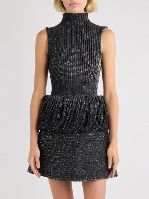 Alaïa Alaïa Sequin Rib Sweater in Noir Alaia at Nordstrom