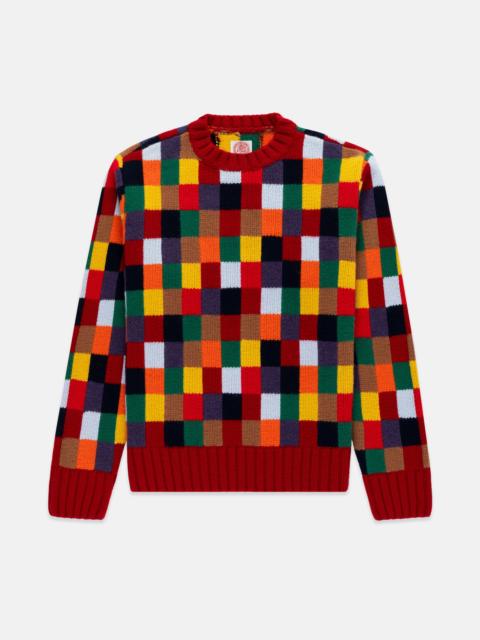 J. PRESS PATCHWORK WOOL SWEATER