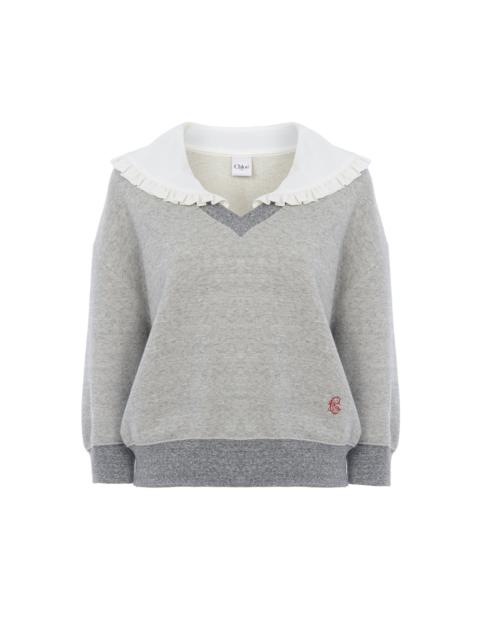 Chloé COLLAR SWEATER IN CHINÉ FLEECE