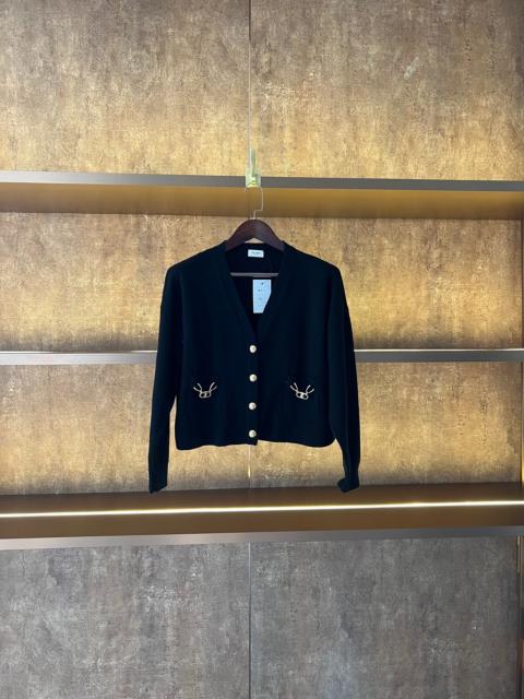 CELINE Celine Triomphe Gold Button Cardigan