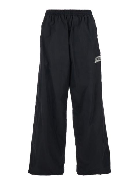 BALENCIAGA Balenciaga Men Black Trousers With Elasticated Waist And Logo On The Front In Cotton Blend Man