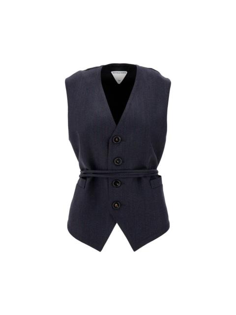 Bottega Veneta SINGLE-BREASTED VEST WITH STRIPES BELT