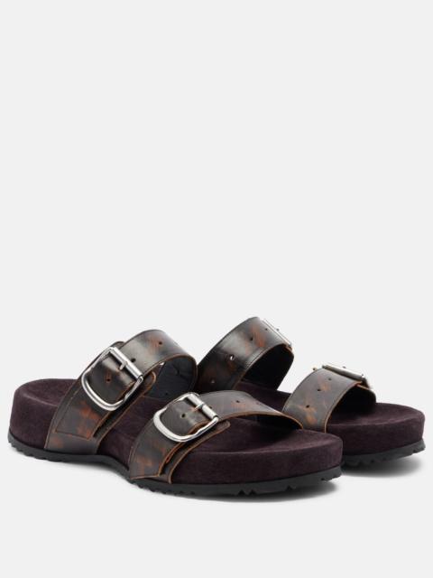 Dries Van Noten Leather and suede slides
