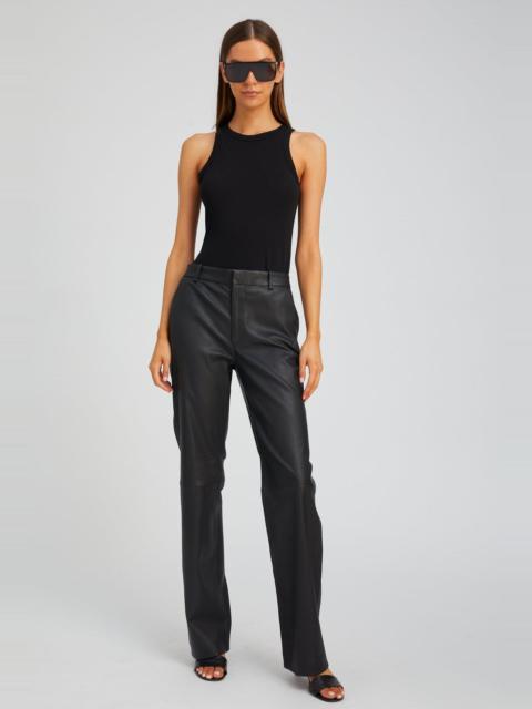 SPRWMN BLACK LEATHER CLASSIC TROUSERS