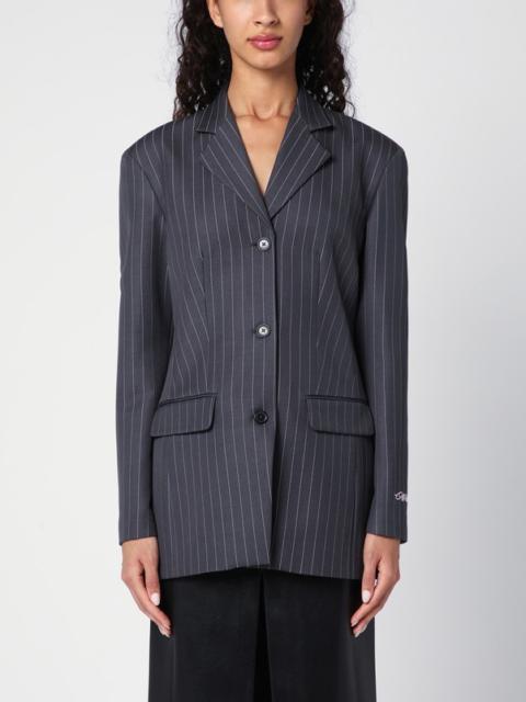 Single-breasted grey pinstripe jacket