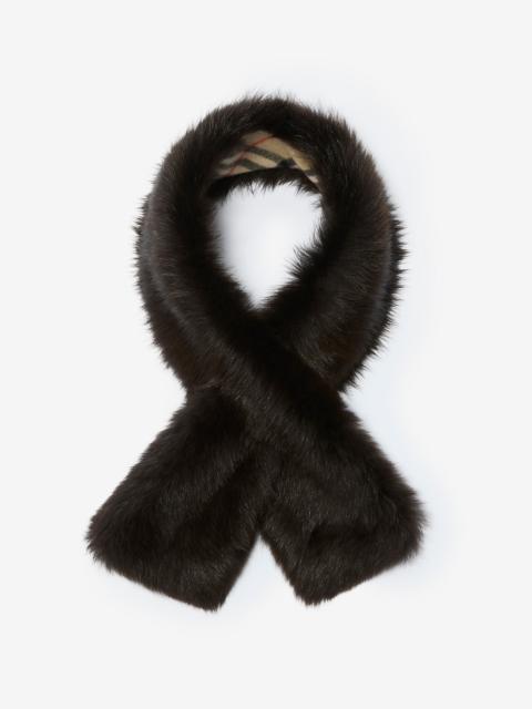 Burberry Reversible Shearling Scarf