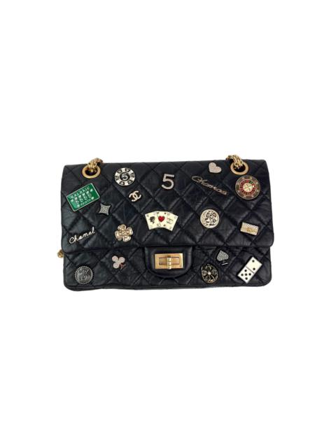 CHANEL Chanel Aged Calfskin Quilted Casino 2.55 Reissue Double Flap Black Shoulder Bag Limited Edition RARE