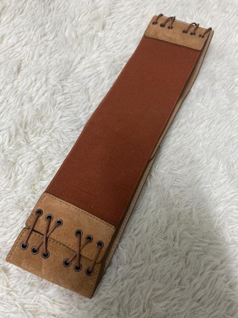 Vintage Wide Brown Suede Leather Waist Belt with Brass Buckle – Retro Boho Corset Style