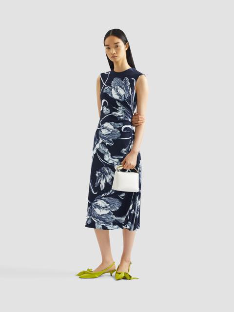 Erdem FLORAL PRINT PONTE JERSEY SLEEVELESS MIDI DRESS