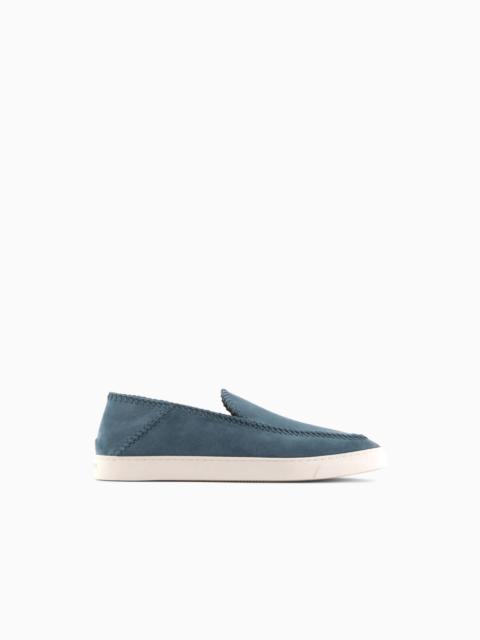 GIORGIO ARMANI Galleria 3 suede slip-ons