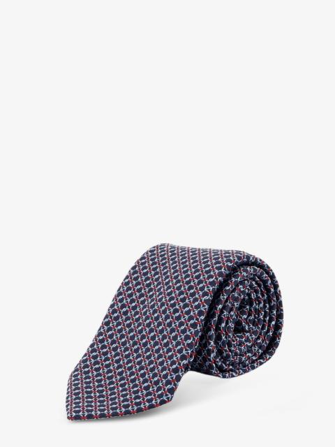 FERRAGAMO Ferragamo Men Crema Silk Tie With Intreccio Print