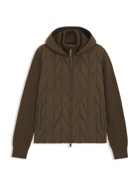 BOSS HYBRID JACKET WITH DOWN FRONT AND WOOL SLEEVES