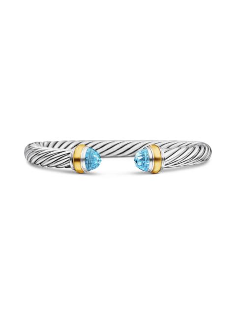 DAVID YURMAN David Yurman Classic Cable Bracelet in Sterling Silver with 14K Yellow Gold and Semiprecious Stones,