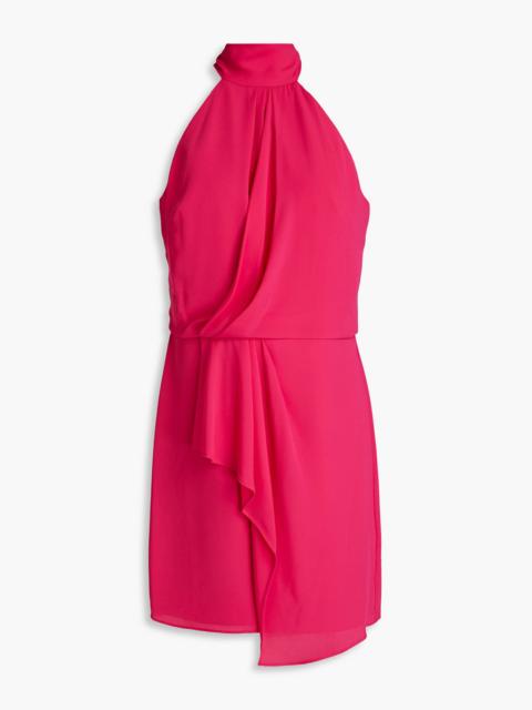 Other Designers Harlow pleated draped crepe mini dress