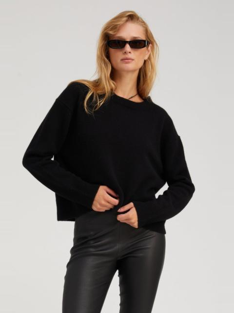 SPRWMN BLACK CASHMERE BOXY SWEATER