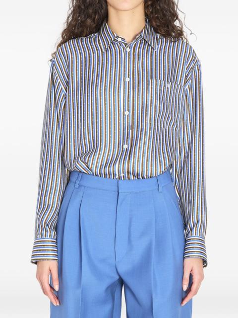 CELINE Celine Women Striped Silk Shirt