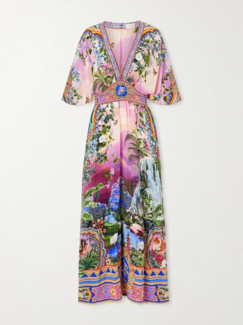 CAMILLA Crystal-embellished Printed Silk Crepe De Chine Maxi Dress