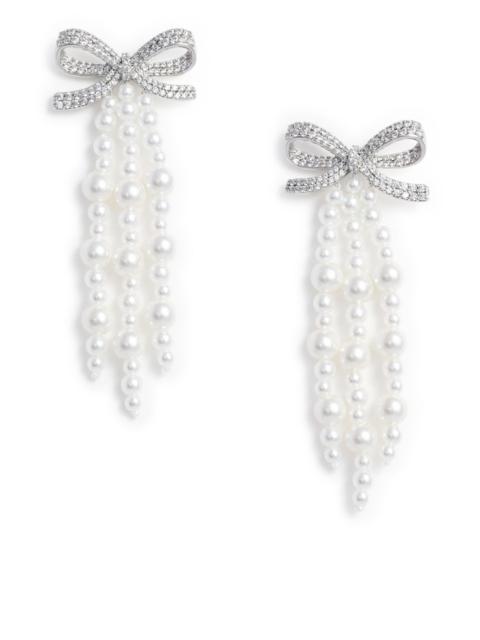 self-portrait PEARL BOW CASCADE EARRINGS
