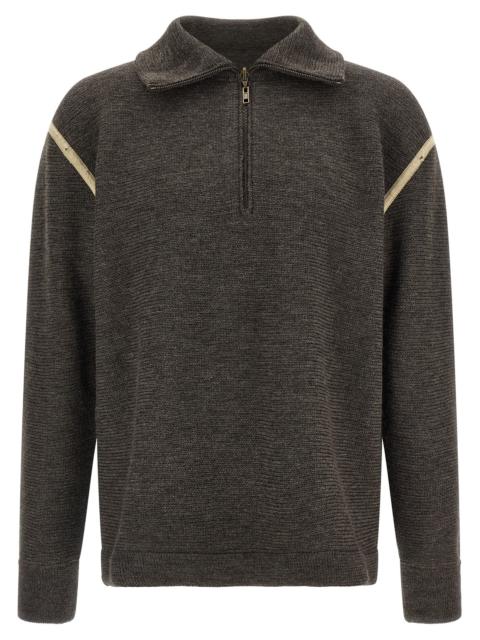 Maison Margiela Maison Margiela Men 'Elbow Patch Quarter-Zip ' Reversible Sweater