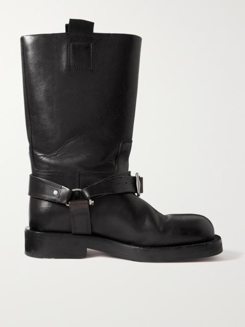 Burberry Buckled Leather Ankle Boots