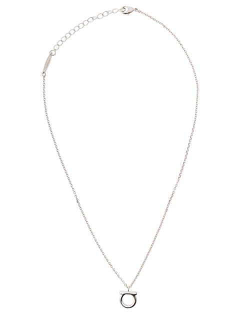 FERRAGAMO Ferragamo Women Silver-Colored Necklace With Gancini Charm In Brass Woman