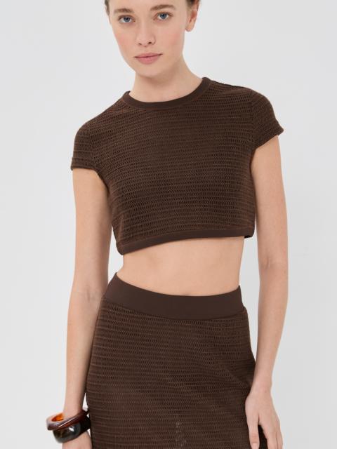 SIMKHAI Lidie Short Sleeve Top